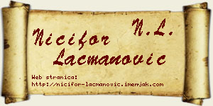 Nićifor Lacmanović vizit kartica